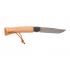 Нож OPINEL №7, нержавеющая сталь, рукоять из бука, с кожаным темляком